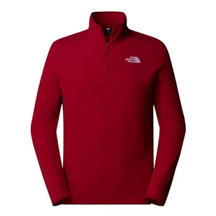 Bluza The North Face 100 Glacier 1/4 Zip Fleece 0A855W3RO1 - czerwona - Bluzy sportowe męskie - miniaturka - grafika 1
