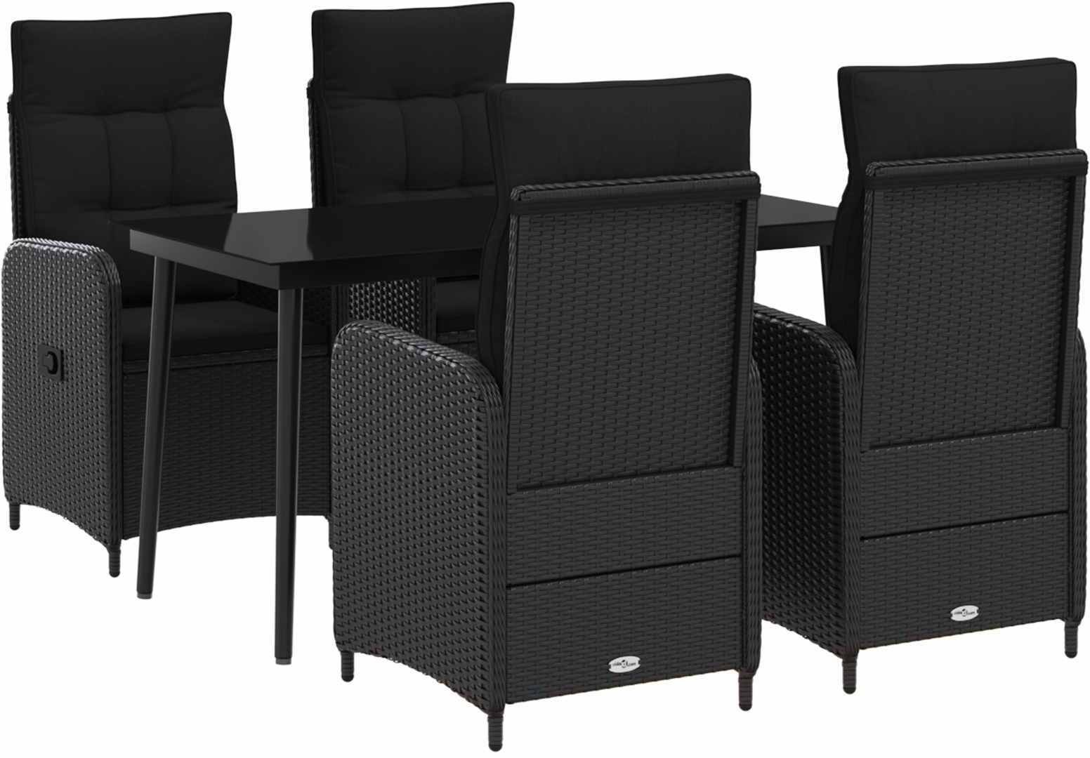 vidaXL Zestaw stolików kawowych z poduszką z poduszką 5 pcs Czarny 3422454