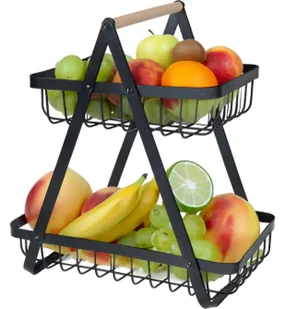 Patera dwupoziomowa na owoce metalowa - Tace i patery Patera dwupoziomowa na owoce metalowa - Tace i patery - miniaturka - grafika 1