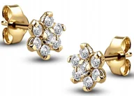 Biżuteria dla dzieci - ZŁOTE KOLCZYKI KWIATKI KWIATUSZKI Z CYRKONIAMI 585 - miniaturka - grafika 1