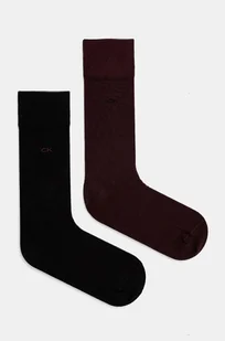Calvin Klein skarpetki 2-pack męskie kolor bordowy - Skarpetki męskie - miniaturka - grafika 1