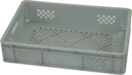 Pojemniki przemysłowe - Artech Pojemnik transportowy EURO 130, ścianki i dno ażurowe, wym. 600 x 400 x 130 mm szary - miniaturka - grafika 1