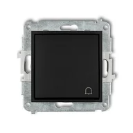 Wyłączniki światła i elektryczne - Karlik Przycisk dzwonkowy MINI czarny 12MWPUS-4 - miniaturka - grafika 1