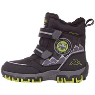 Buty dla dziewczynek - Kappa Klasyczne buty dziecięce, uniseks Rescue Tex, Czarny 1133 Black Lime, 33 EU - miniaturka - grafika 1