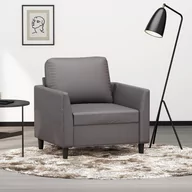 Fotele - vidaXL Fotel, szary, 60 cm, obity sztuczną skórą - miniaturka - grafika 1