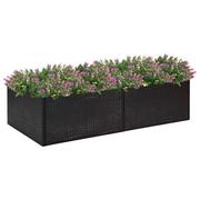 vidaXL Donica ogrodowa, czarna, 157x80x40 cm, rattan PE