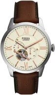 Zegarki męskie - Zegarek Fossil ME3266 Brown Leather Strap Open Heart 42mm - miniaturka - grafika 1