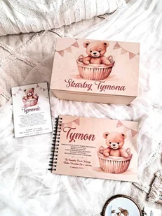 ZESTAW MIŚ W KOSZYKU z dedykacją, prezent na Chrzest, Pamiątka Chrztu - Pamiątka Chrztu Świętego - miniaturka - grafika 1