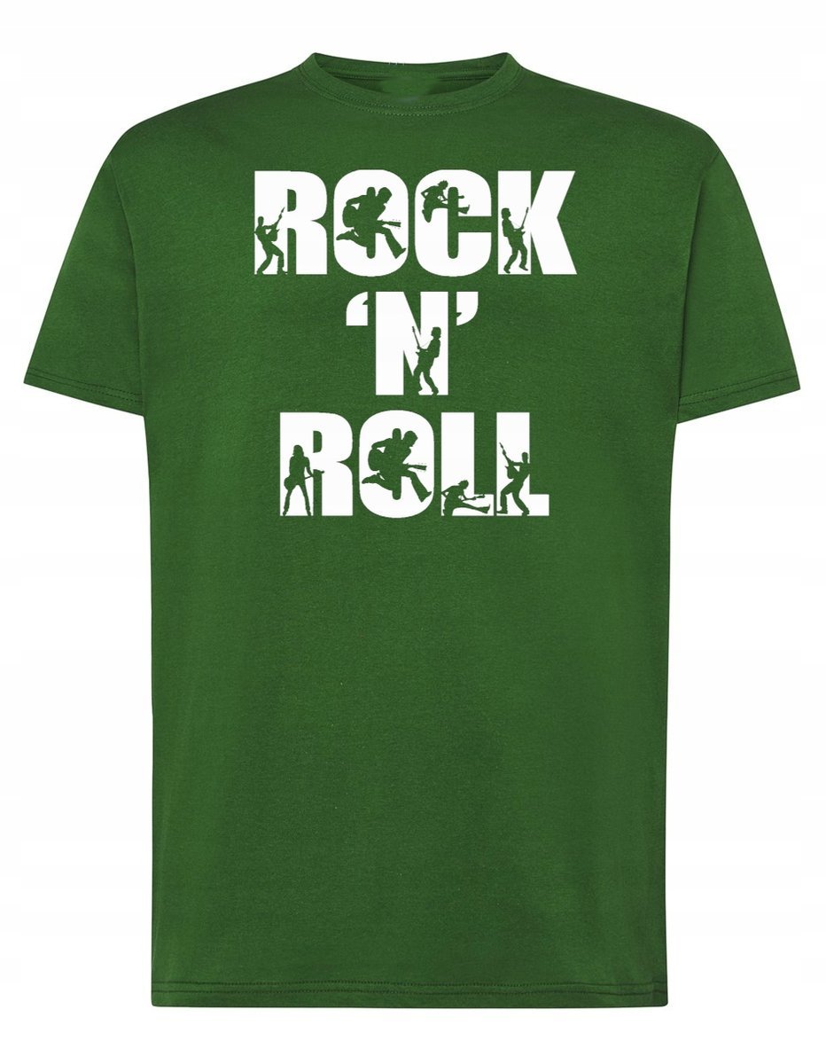 T-Shirt męski nadruk napis Rock'n Roll r.XL
