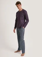 Piżamy męskie - Calida Spodnie piżamowe w kolorze granatowo-fioletowo-błękitnym - miniaturka - grafika 1