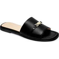 Klapki i japonki damskie - Love Moschino Skórzane klapki - miniaturka - grafika 1