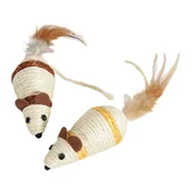 Zabawki dla kotów - Zolux Zabawka dla kota myszka sizal z piórkami - miniaturka - grafika 1