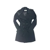 Płaszcze damskie - Czarny elegancki płaszcz damski CALVIN KLEIN XS - miniaturka - grafika 1