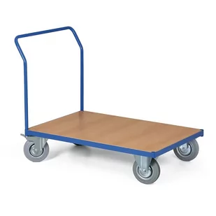 Wózek platformowy, platforma 1200 x 800 mm, nośność 300 kg, koła 160 mm z szarą gumą - Wózki magazynowe - miniaturka - grafika 2
