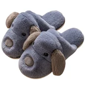 Kapcie męskie - Kapcie Papcie Męskie Z Psem Granatowe Wygodne Lekkie Cieple Na Jesień Na Zimę Ocieplane Domowe 40/41 - miniaturka - grafika 1