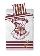 Pościel dla dzieci - Faro Pościel bawełniana 140x200 Harry Potter 004 Herb biała bordowa młodzieżowa poszewka 70x90 - miniaturka - grafika 1