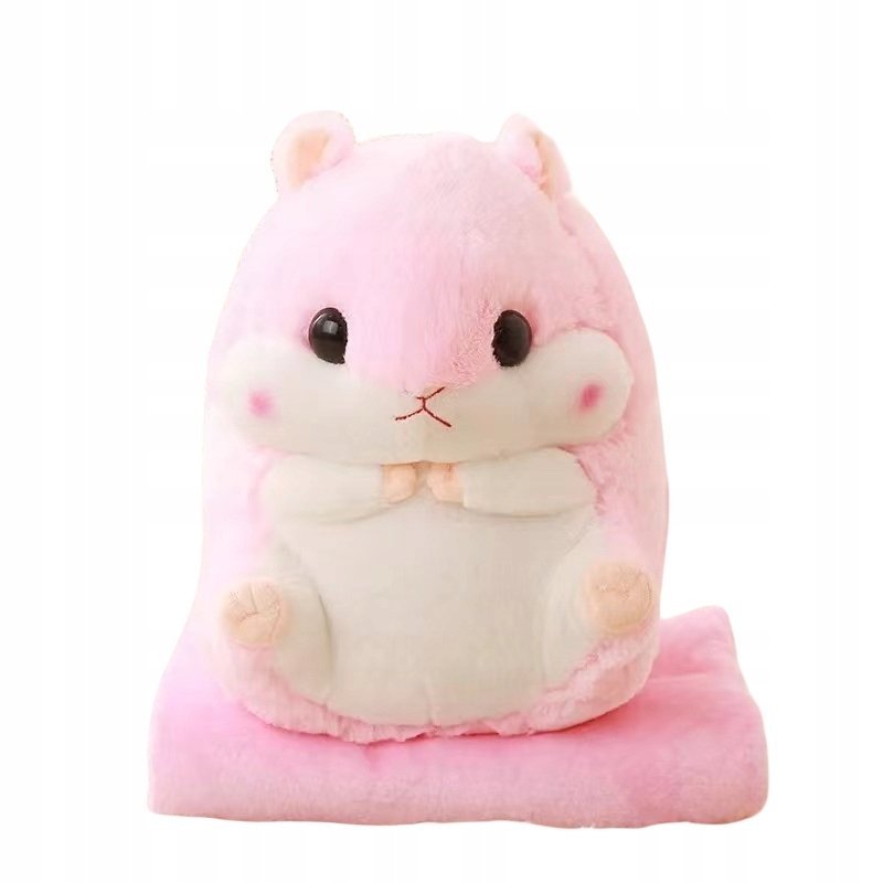 Maskotka DUŻA pluszak 3W1 PODUSZKA Z KOCEM Chomik 45 cm!