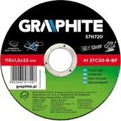 Materiały ścierne - Graphite Tarcza tnąca do kamienia 115x1,6x22mm 57H720 - miniaturka - grafika 1