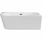 Wanny - Besco WAS-170-ZPG ZOYA wanna wolnostojąca przyścienna maskownica syfonu z przelewem grafitowa 170 x 80 prawa - miniaturka - grafika 1