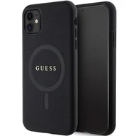 Etui i futerały do telefonów - Guess GUHMP13LPSAHMCK iPhone 13 Pro / 13 6.1" czarny/black hardcase Saffiano MagSafe - miniaturka - grafika 1