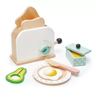Zabawy w naśladowanie dorosłych - Drewniany toster z zestawem śniadaniowym, Mini Chef, Tender Leaf Toys - miniaturka - grafika 1
