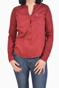 LEE COLLARLESS BLOUSE BRIGHT BURGUNDY KOSZULA - Koszule damskie - miniaturka - grafika 1