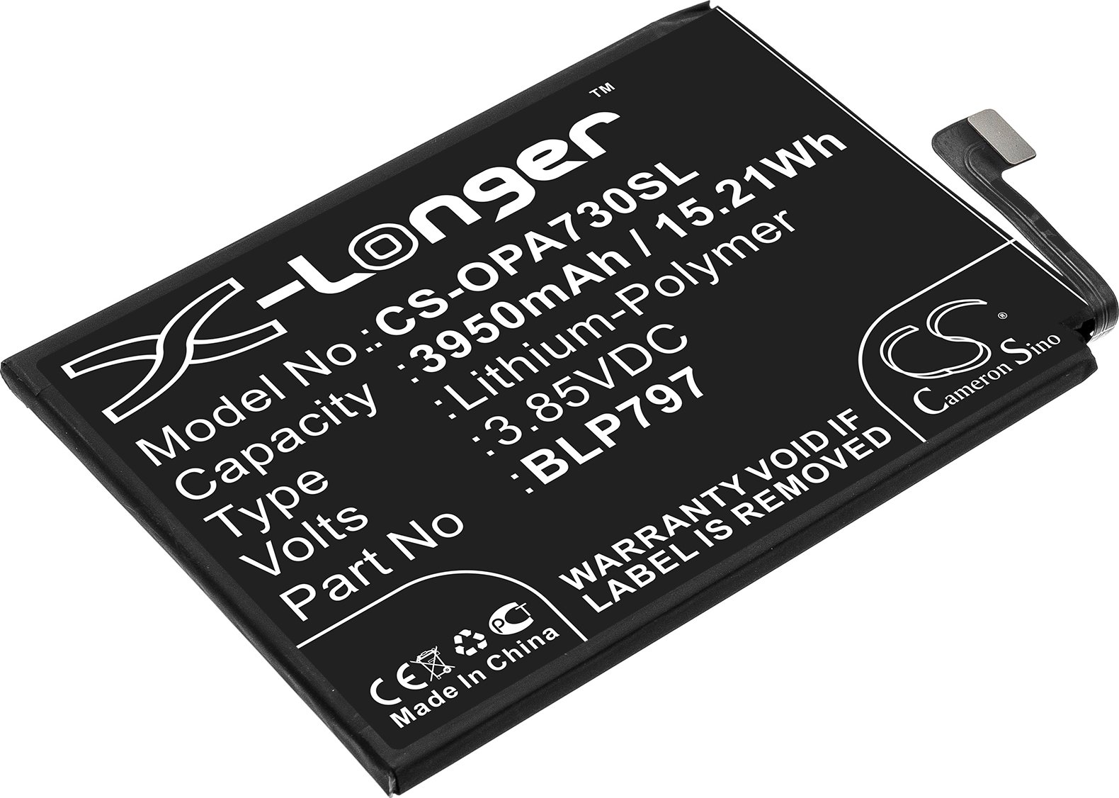 TECHTEK Baterie kompatybilny z [OPPO] A72 5G, A73 5G, CPH2161, PDYM20 zastępuje BLP797