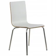 Fotele i krzesła biurowe - Krzesło Do Restauracji Laminowane Werdi B Stal Nierdzewna/biały Solidne - miniaturka - grafika 1