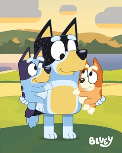 Kocyk dziecięcy Bluey 120 x 150 cm Halantex koc pieski Tata Bingo Bluey - Koce i narzuty dla dzieci - miniaturka - grafika 1