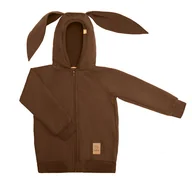 Bluzy i sweterki niemowlęce - Bluza z uszami królika - brązowa - miniaturka - grafika 1