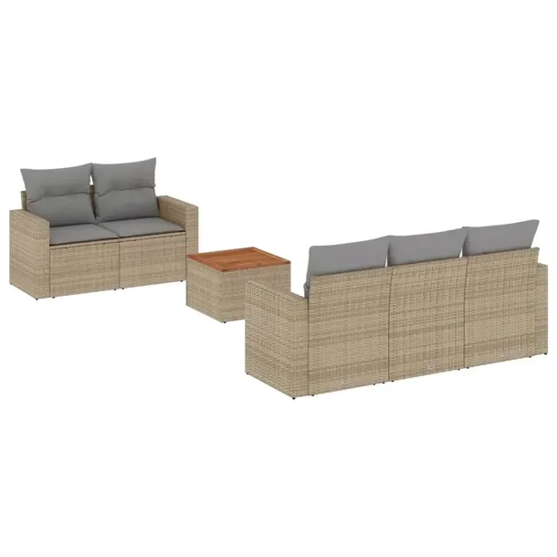Zestaw mebli ogrodowych modułowych beżowy rattan PE 65,5 x 62 x 69 cm