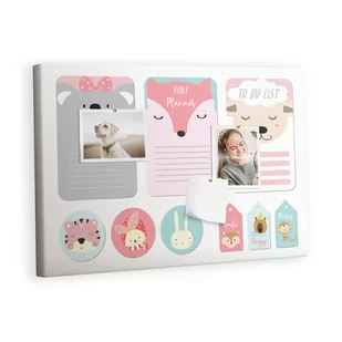 Kolorowy Organizer - Tablica Korkowa z Pinezkami - Szczęśliwe zakładki 60x40 cm - Tablice i flipcharty - miniaturka - grafika 1