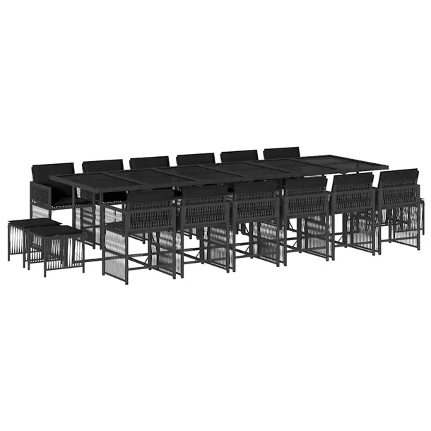 Zestaw Mebli Ogrodowych z Rattanu PE, Stół 330x106x73 cm, Krzesła 50,5x5