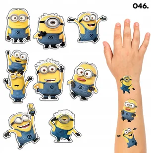 TATUAŻE ZMYWALNE DLA DZIECI TYMCZASOWE MINIONKI - 8 EL. / 150 WZORÓW - Zabawki kreatywne - miniaturka - grafika 1