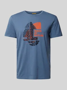 T-shirt z prążkowanym okrągłym dekoltem - Koszulki męskie - miniaturka - grafika 1