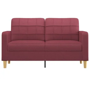 Sofa 2-osobowa, winna czerwień, 140 cm, tapicerowana tkaniną - Sofy i kanapy - miniaturka - grafika 4