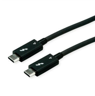 Kabel ROLINE Thunderbolt 4, 40 Gbit/s, 100 W, C-C, M/M, pasywny, czarny, 0,8 m