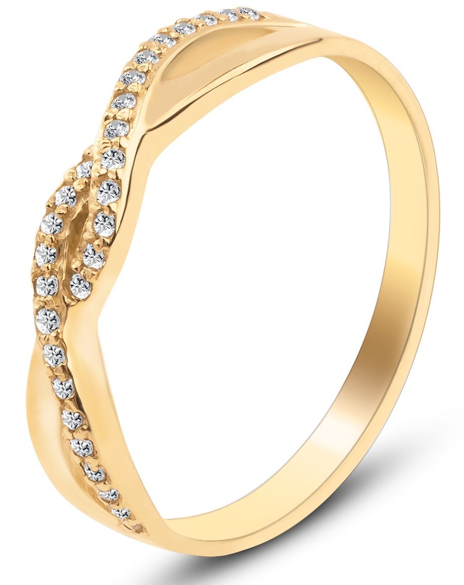 PIĘKNY ZŁOTY PIERŚCIONEK Z CYRKONIAMI IVY 333