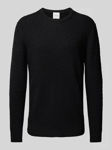 Sweter z dzianiny z fakturowanym wzorem - Swetry męskie - miniaturka - grafika 1
