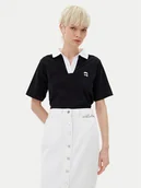 Koszulki i topy damskie - KARL LAGERFELD Polo A2W17111 Czarny Regular Fit - miniaturka - grafika 1