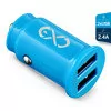 eXc Ładowarka samochodowa CUTE 2 x USB niebieska - Ładowarki samochodowe - miniaturka - grafika 1