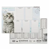 Szkolne artykuły papiernicze - Plan lekcji z tabliczką mnożenia A5 Cuties Kotki STARPAK 536137 - miniaturka - grafika 1