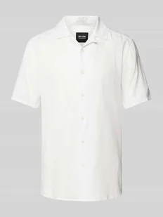 Koszula lniana o kroju slim fit z rękawem o dł. 1/2 model ‘CAIDEN’ - Koszule męskie - miniaturka - grafika 1
