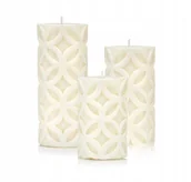 Świece - ŚWIECA DEKORACYJNA KOŁA - ZESTAW 3 SZT. kolor ECRU - miniaturka - grafika 1