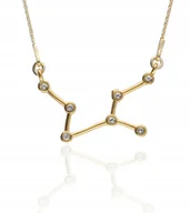 Naszyjniki - Złoty naszyjnik znak zodiaku konstelacja PANNA celebrytka srebro 925 45 cm - miniaturka - grafika 1