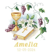 Pasmanteria - Haft krzyżykowy - Zestaw do haftu - Pamiątka Komunii z Pismem Świętym - miniaturka - grafika 1