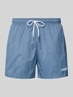 Kąpielówki męskie - Spodenki kąpielowe z nadrukiem z logo model ‘HAITI’ - miniaturka - grafika 1