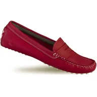 Mokasyny damskie - Buty Mokasyny Damskie Lacoste Czerwone Skórzane Oryginalne Ze Skóry Naturalnej Modne Stylowe Wsuwane 36 - miniaturka - grafika 1