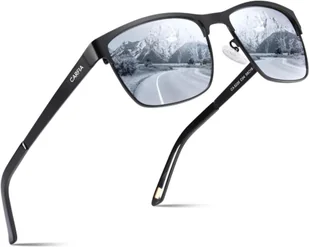 Męskie okulary przeciwsłoneczne z polaryzacją UV400 w metalowej oprawce czarne srebrne - Okulary przeciwsłoneczne Męskie okulary przeciwsłoneczne z polaryzacją UV400 w metalowej oprawce czarne srebrne - Okulary przeciwsłoneczne - miniaturka - grafika 1
