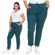 Spodnie damskie - Stylowe Spodnie Damskie Joggery Wiązane Wysoki stan Bawełniane MORAJ XXL - miniaturka - grafika 1